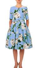 1/2 Sleeve | Amber Queen | Soft Sky Blue Ivory | Front | Dress By Samantha Sung