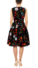 Sleeveless | Botanical Garden | Black Indian Red | Back | Dress By Samantha Sung