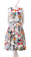 Sleeveless | Botanical Garden | White Indian Red | Back | Dress By Samantha Sung