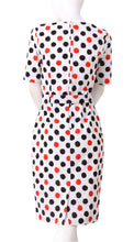 1/2 Sleeve | Capri Dots | White Black Indian Red | Back | Dress By Samantha Sung