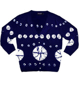 Short | Circle Shibori | Indigo | Front-1 | Cardigan by Samantha Sung