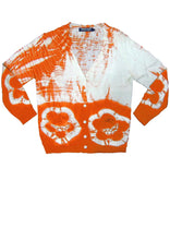 Short | Double Flower Shibori Border | Orange | Front-1 | Cardigan by Samantha Sung