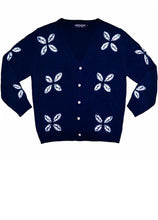 Short | Four Leaves Shibori | Indigo | Front-1 | Cardigan by Samantha Sung