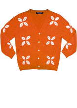 Short | Four Leaves Shibori | Orange | Front-1 | Cardigan by Samantha Sung