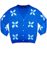Short | Four Leaves Shibori | Sea Blue | Front-1 | Cardigan by Samantha Sung