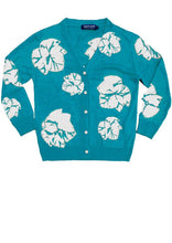 Short | Leaf Shibori | Aqua | Front-1 | Cardigan by Samantha Sung