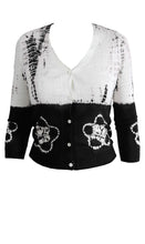 Short | Star Shibori Border | Black | Front-1 | Cardigan by Samantha Sung