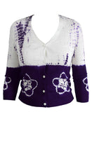 Short | Star Shibori Border | Lilac | Front-1 | Cardigan by Samantha Sung