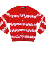 Short | Zigzag Shibori | Red | Front-1 | Cardigan by Samantha Sung