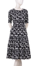 1/2 Sleeve | Corfu Rose | White Black | Front | Dress By Samantha Sung
