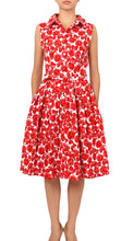 Sleeveless | Corfu | White Indian Red | Front | Shirt Dress By Samantha Sung