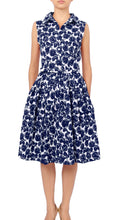 Sleeveless | Corfu | White Indigo | Front | Shirt Dress By Samantha Sung
