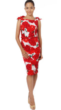 Monroe Dress Boat Neck Tie Shoulder Regular Cotton Stretch (Cyprus Bloom)