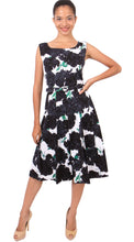 Sleeveless | Cyprus Bloom | White Black | Front-1 | Dress By Samantha Sung