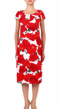 Cap Sleeve | Cyprus Bloom | White Indian Red | Front | Dress By Samantha Sung