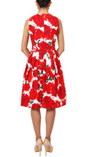 Sleeveless | Cyprus Bloom | White Indian Red | Back | Dress By Samantha Sung