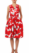 Sleeveless | Cyprus Bloom | White Indian Red | Front | Dress By Samantha Sung