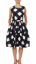 Sleeveless | Stell Check | White Indigo | Front | Dress By Samantha Sung
