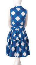 Sleeveless | Stella Check | White Sea Blue | Back | Shirt Dress By Samantha Sung