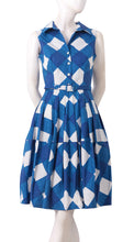 Sleeveless | Stella Check | White Sea Blue | Front | Shirt Dress By Samantha Sung