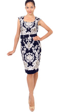 Cap Sleeve | English Macrame | Indigo Ivory | Front-1 | Dress By Samantha Sung