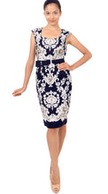Cap Sleeve | English Macrame | Indigo Ivory | Front-1 | Dress By Samantha Sung