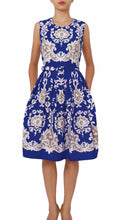 Sleeveless | English Macrame | Cobalt Blue Ivory | Front | Dress By Samantha Sung