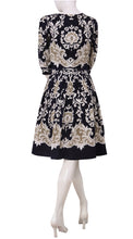 3/4 Sleeve | Engolish Macrame | Indigo Ivory | Back | Dress By Samantha Sung