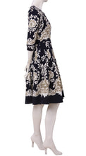 3/4 Sleeve | Engolish Macrame | Indigo Ivory | Right | Dress By Samantha Sung