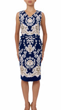 Sleeveless | English Macrame | Indigo Ivory | Front | Dress By Samantha Sung