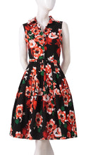 Sleeveless | Holland Master Black | Black Indian Red | Front | Shirt Dress By Samantha Sung