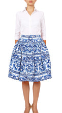 Regular | Ibiza Tile | White Cobalt Blue | Front | Skirt By Samantha Sung