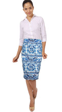 Regular | Ibiza Tile | White Cobalt Blue | Front-1 | Skirt By Samantha Sung