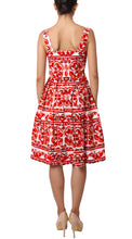 Strap Shoulder | Ibiza Tile | White Indian Red | Back | Dress By Samantha Sung