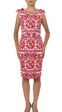 Sleeveless | Ibiza Tile | White Indian Red | Front | Dress By Samantha Sung