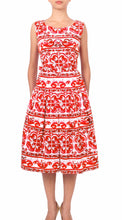 Sleeveless | Ibiza Tile | White Indian Red | Front | Dress By Samantha Sung