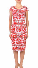 Sleeveless | Ibiza Tile | White Indian Red | Front | Dress By Samantha Sung