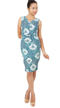 Sleeveless | Itajime Shibori | Aqua White | Front | Dress By Samantha Sung