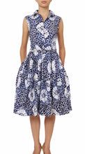 Sleeveless | Itajime Shibori | Indigo White | Front | Shirt Dress By Samantha Sung