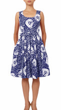 Sleeveless | Itajime Shibori | Indigo White | Front | Dress By Samantha Sung