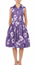 Sleeveless | Itajime Shibori | Lilac White | Front | Shirt Dress By Samantha Sung