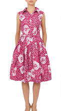 Sleeveless | Itajime Shibori | Pink White | Front | Shirt Dress By Samantha Sung