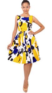 Sleeveless | Jean Arp | White Crome Yellow | Front-1 | Dress By Samantha Sung
