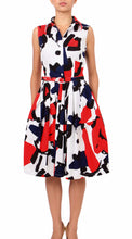 Sleeveless | Jean Arp | White Indian Red | Front | Shirt Dress By Samantha Sung