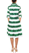 1/2 Sleeve | Kanoko Shibori | WhitePine Green | Back | Shirt Dress By Samantha Sung