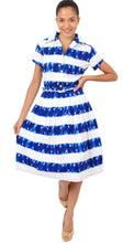 Cap Sleeve | Kanoko Shibori | White Cobalt Blue | Front-1 | Shirt Dress By Samantha SungCap 