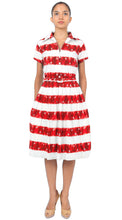 Cap Sleeve | Kanoko Shibori | White Indian Red | Front | Shirt Dress By Samantha Sung