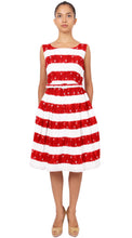 Sleeveless | Kanoko Shibori | White Indian Red | Front | Dress By Samantha Sung