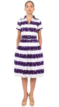 Cap Sleeve | Kanoko Shibori | White Lilac | Front | Shirt Dress By Samantha Sung