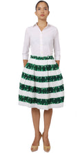 Regular | Kanoko Shibori | White Pine Green | Front | Skirt By Samantha Sung